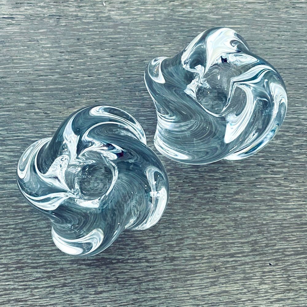 St. Louis France Solid Crystal Candlestick Candle Holders Set